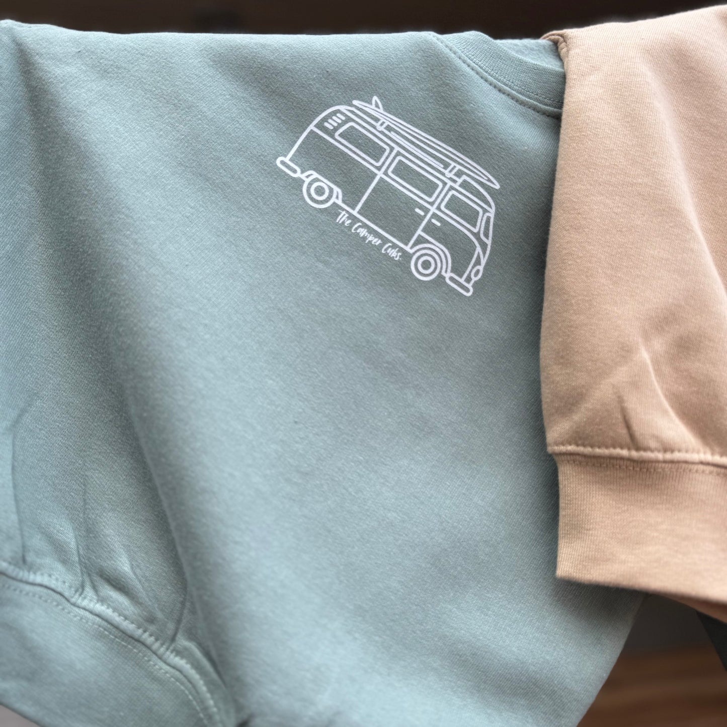 Kids Campervan Sweatshirt – My Dad’s Van Makes Me Happy