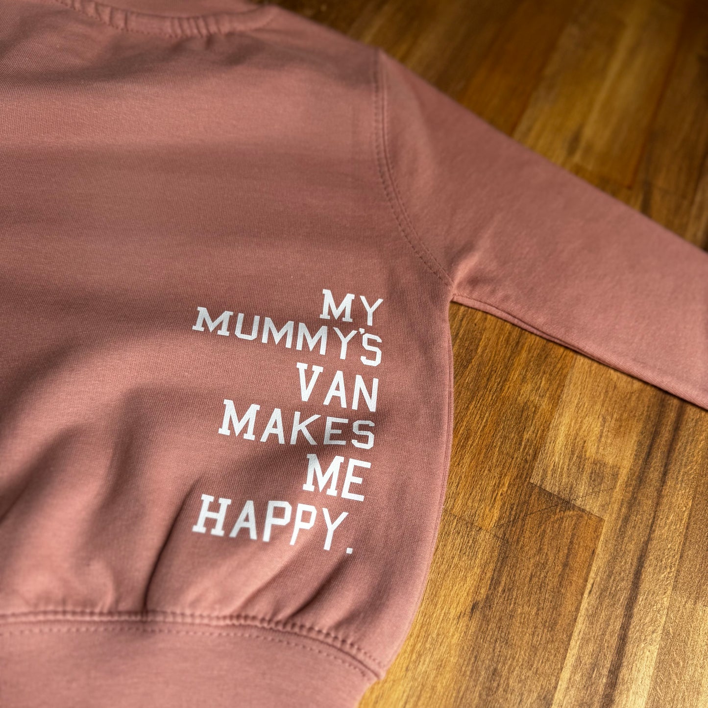 Kids Campervan Sweatshirt – My Mummy’s Van Makes Me Happy