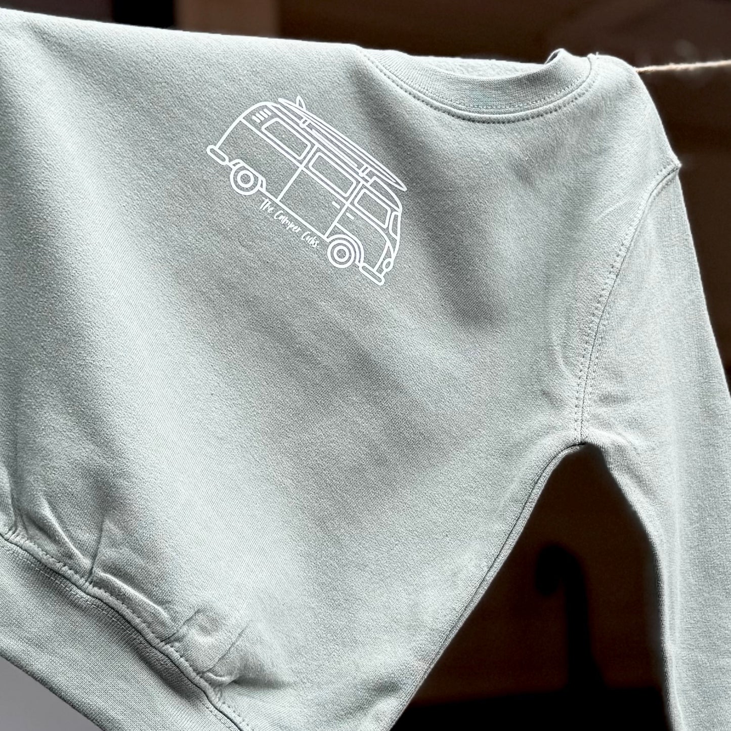 Kids Campervan Sweatshirt – My Dad’s Van Makes Me Happy