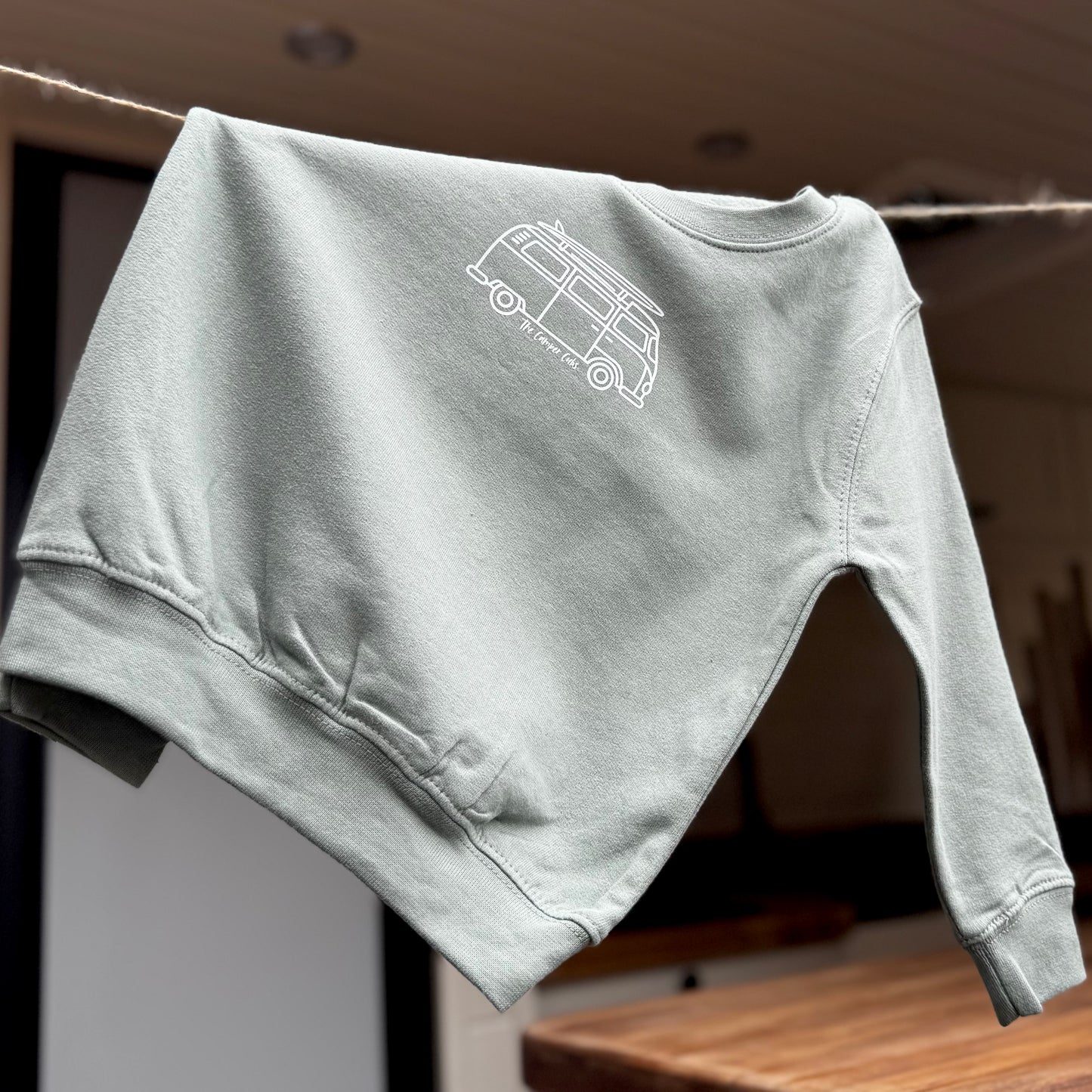 Kids Campervan Sweatshirt – My Dad’s Van Makes Me Happy