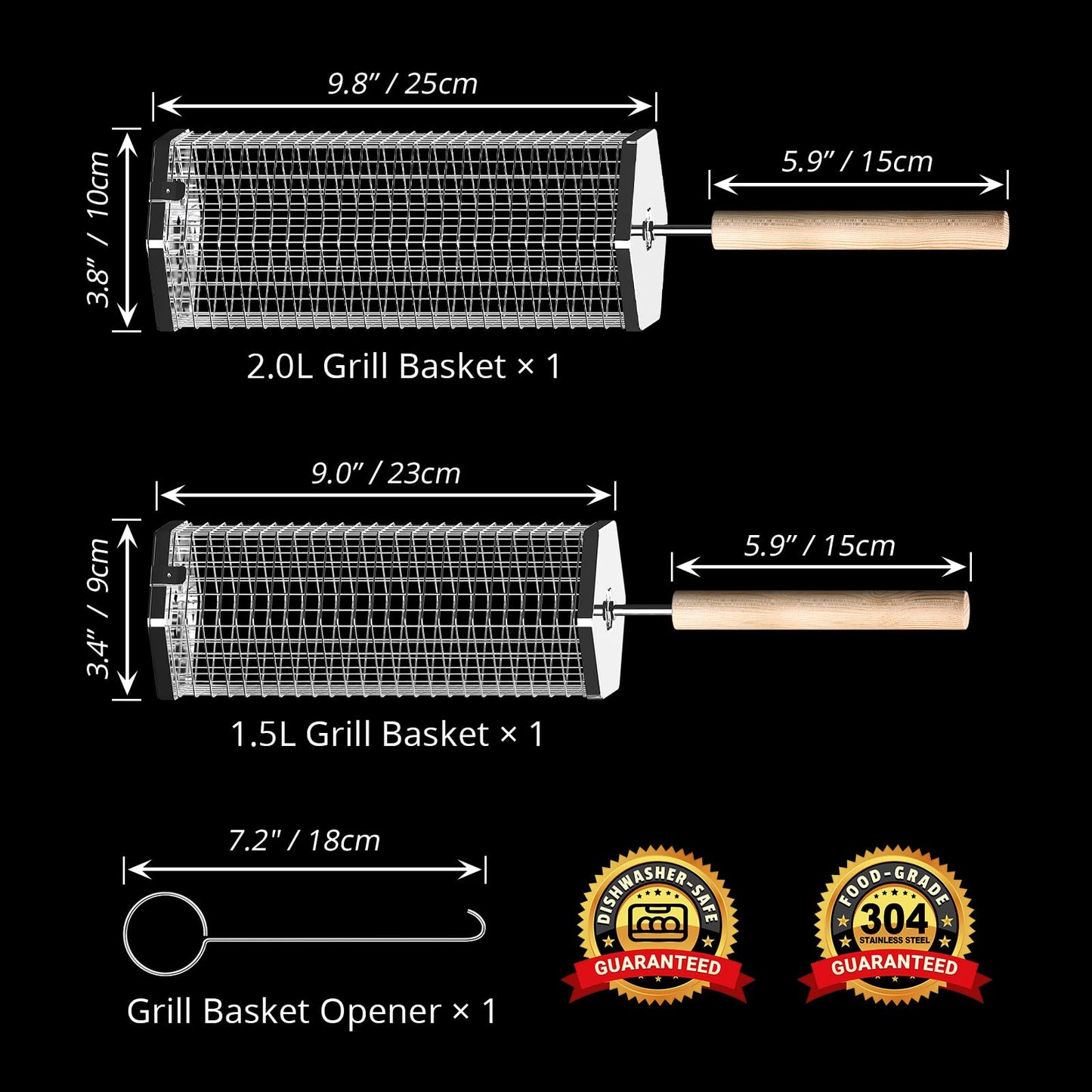 Rolling Grill Basket Outdoor Cooking