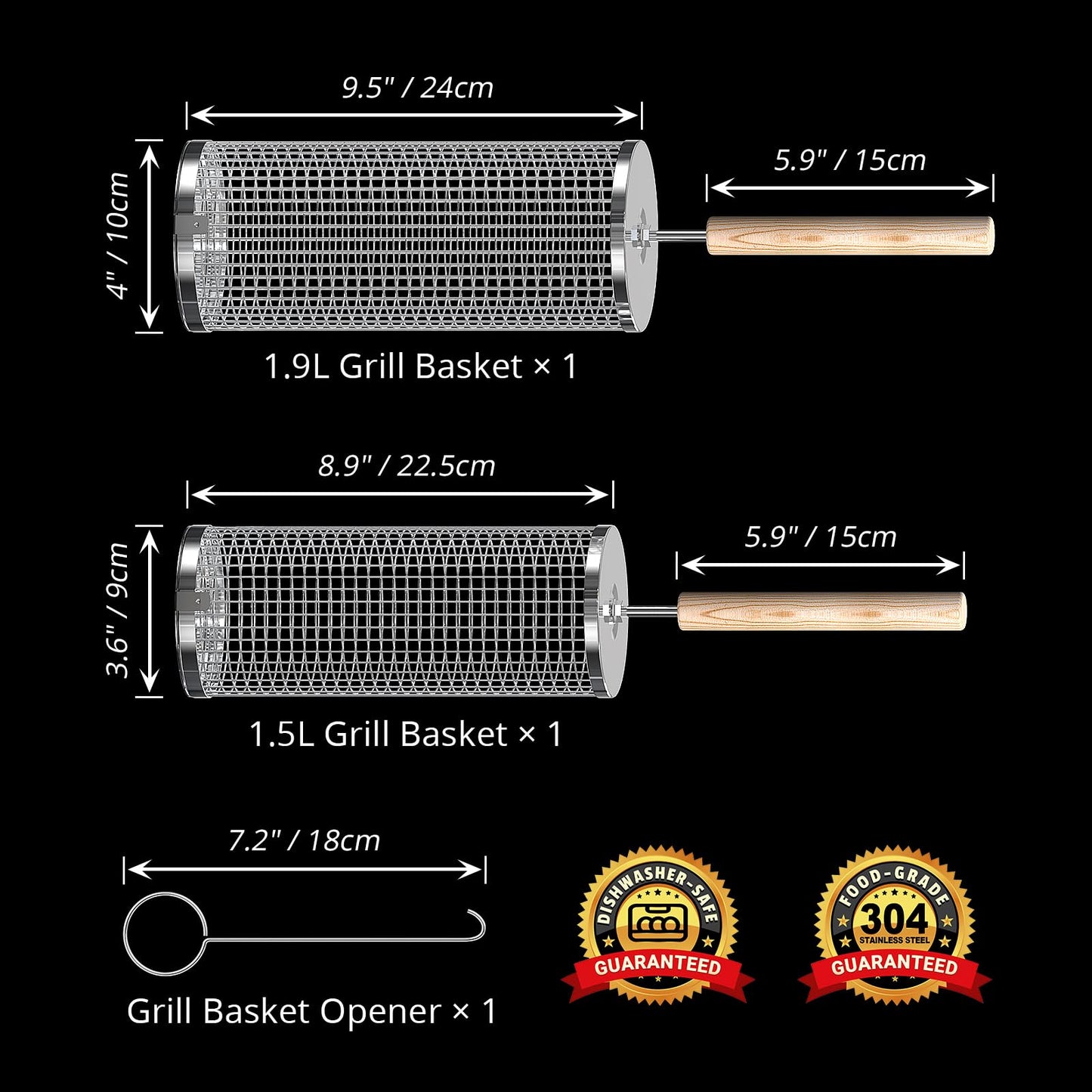 Rolling Grill Basket Outdoor Cooking