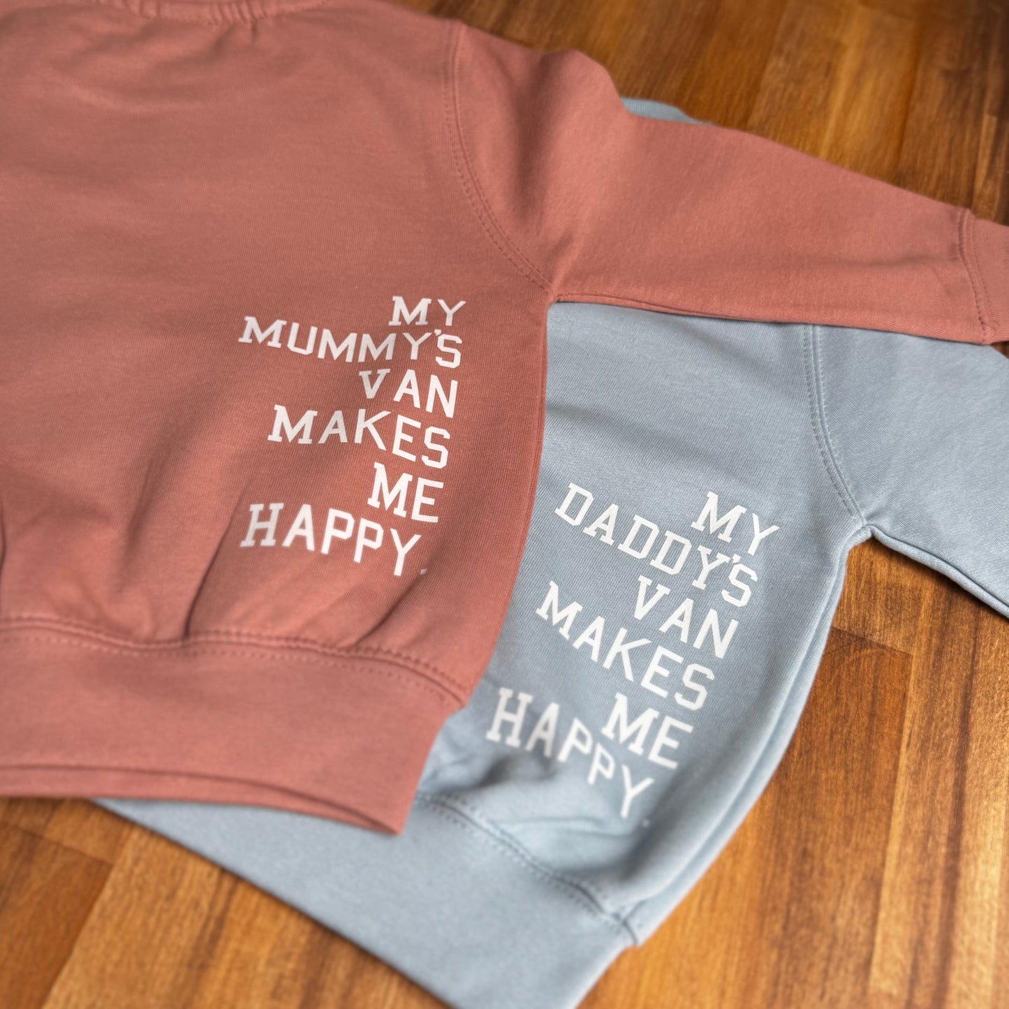 Kids Campervan Sweatshirt – My Mummy’s Van Makes Me Happy