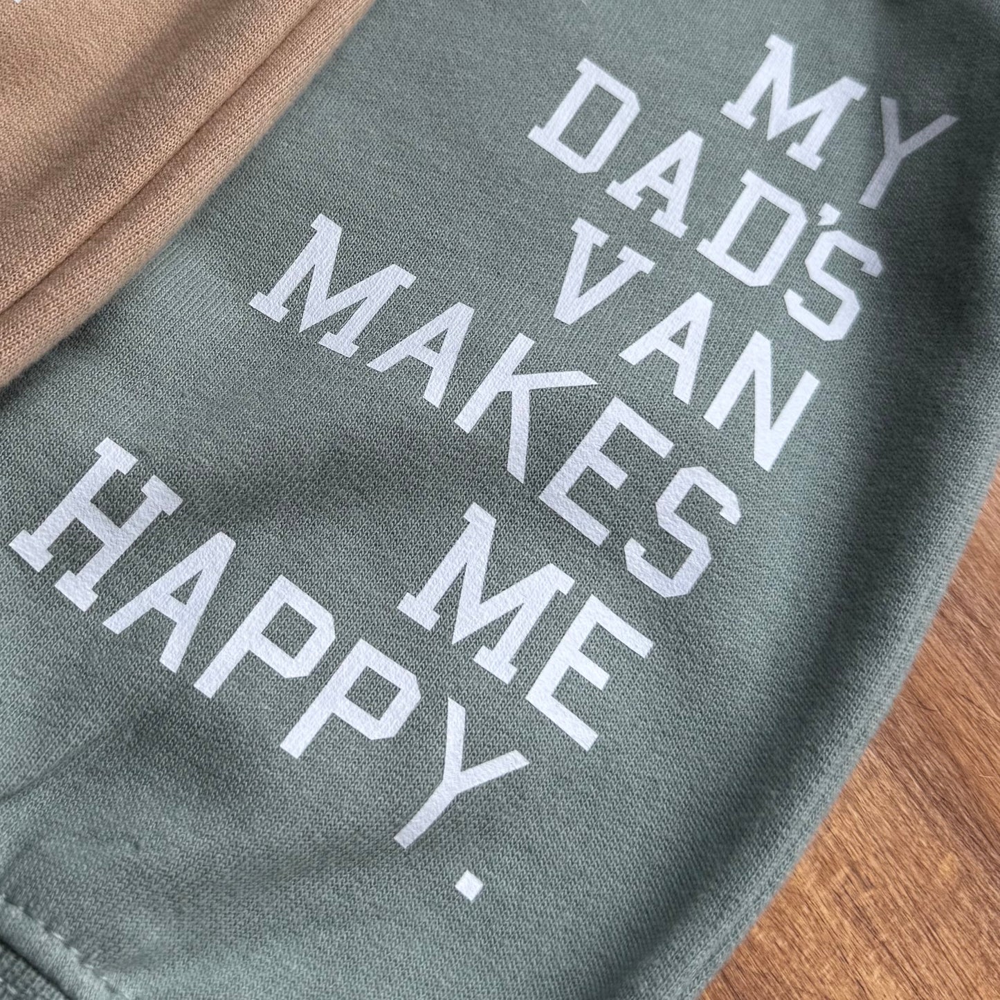 Kids Campervan Sweatshirt – My Dad’s Van Makes Me Happy
