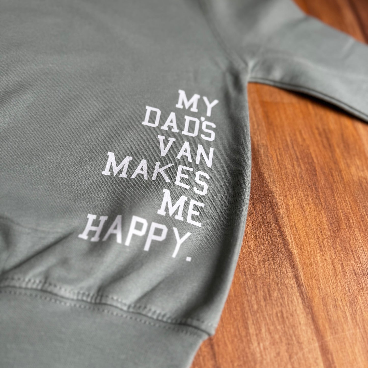 Kids Campervan Sweatshirt – My Dad’s Van Makes Me Happy
