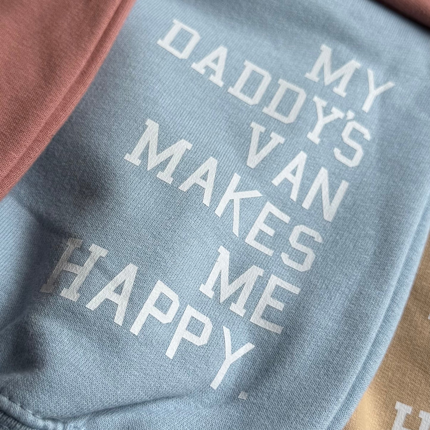 Kids Campervan Sweatshirt – My Daddy’s Van Makes Me Happy