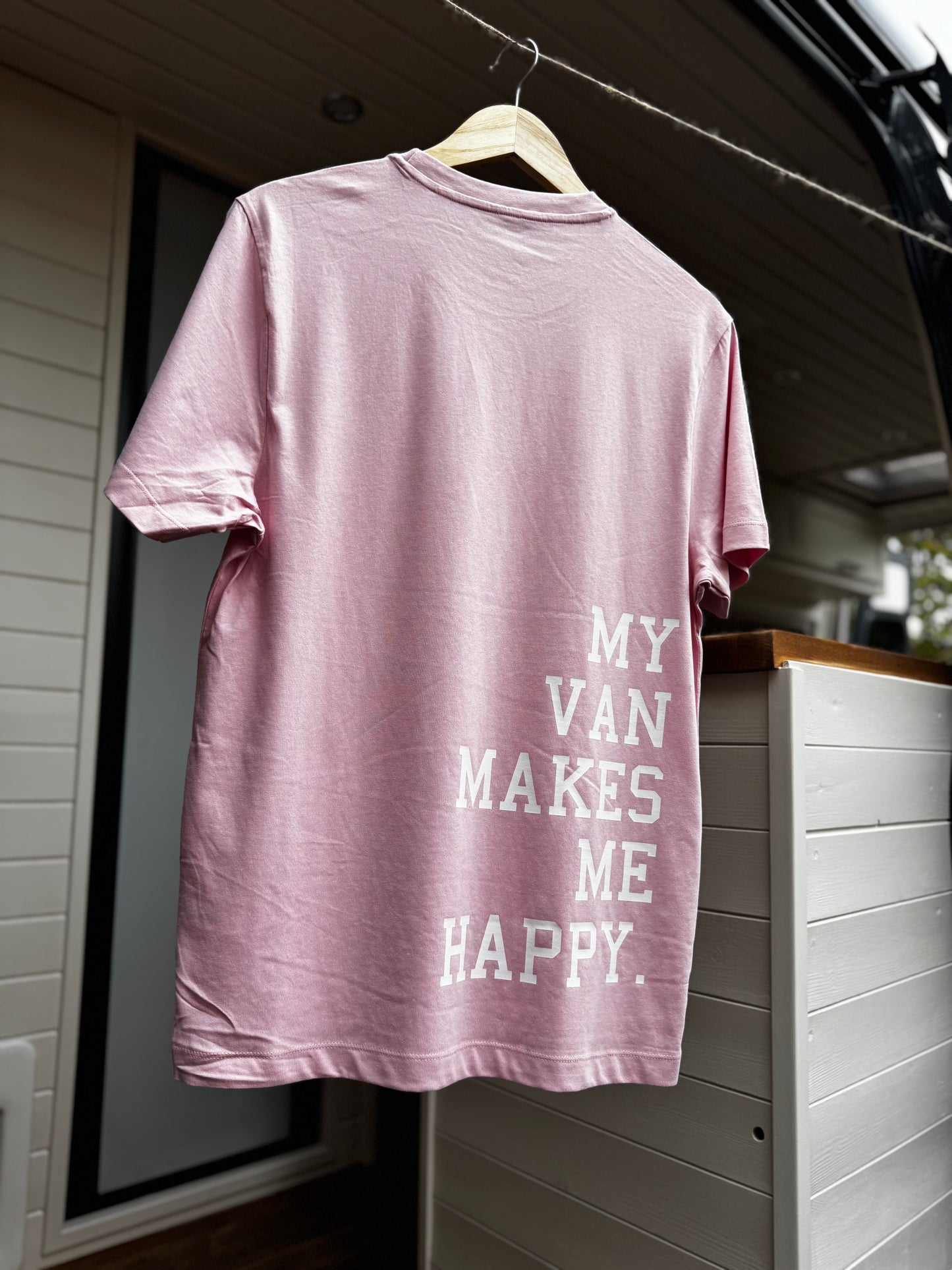 My Van Makes Me Happy T-Shirt – Baby Pink