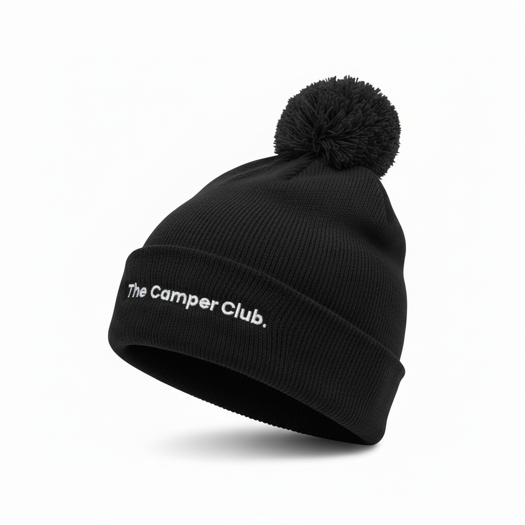 Black Pom-Pom Beanie