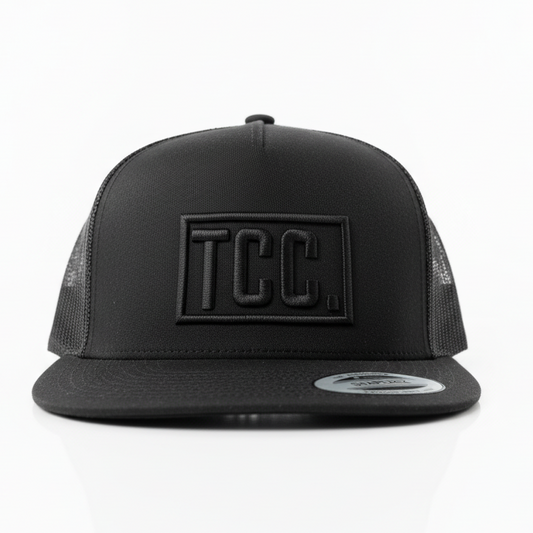 Black Snapback TCC Cap White Background